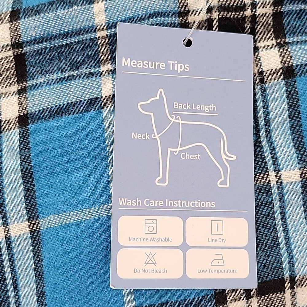 Reversible Black and Blue Plaid Dog Coat NWT - Picture 10 of 16